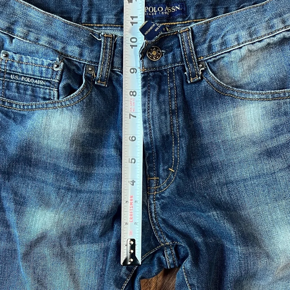 U.S. Polo Assn. Dark Blue Straight Jeans - Distressed Denim - Picture 5 of 9